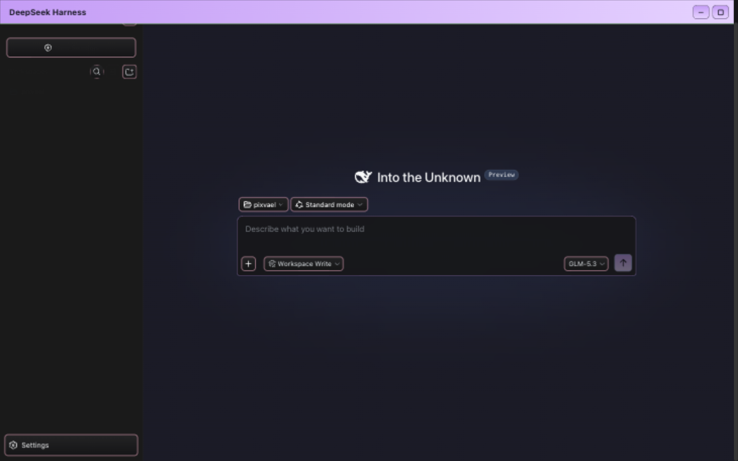 DeepSeek Harness Web UI running the Catppuccin Mocha theme